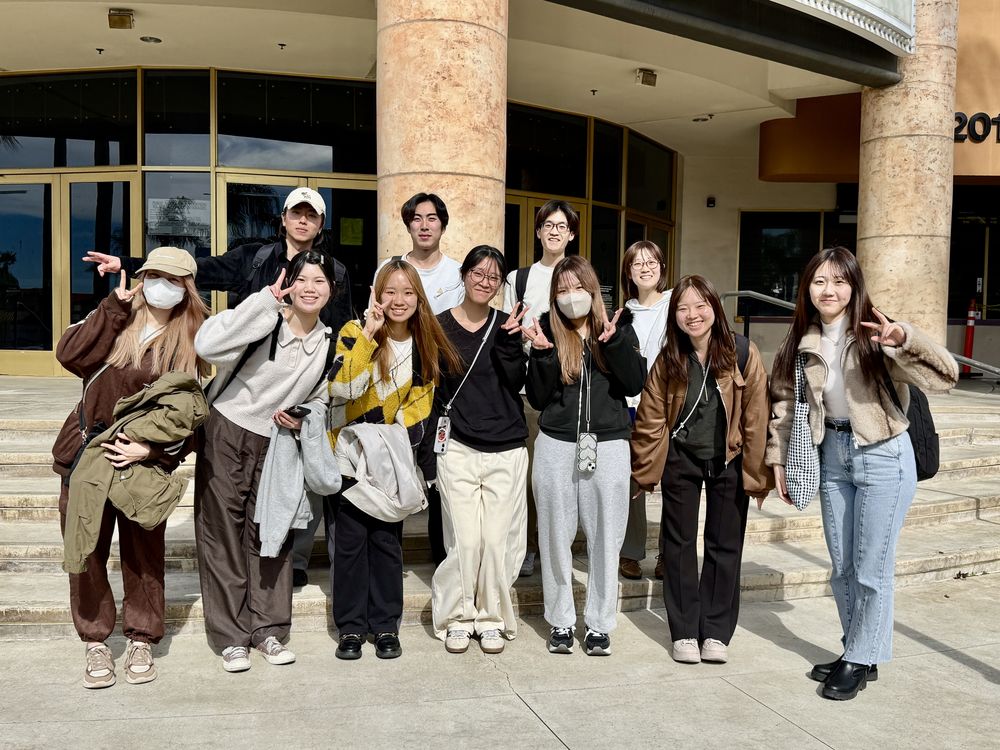 Student group outside building