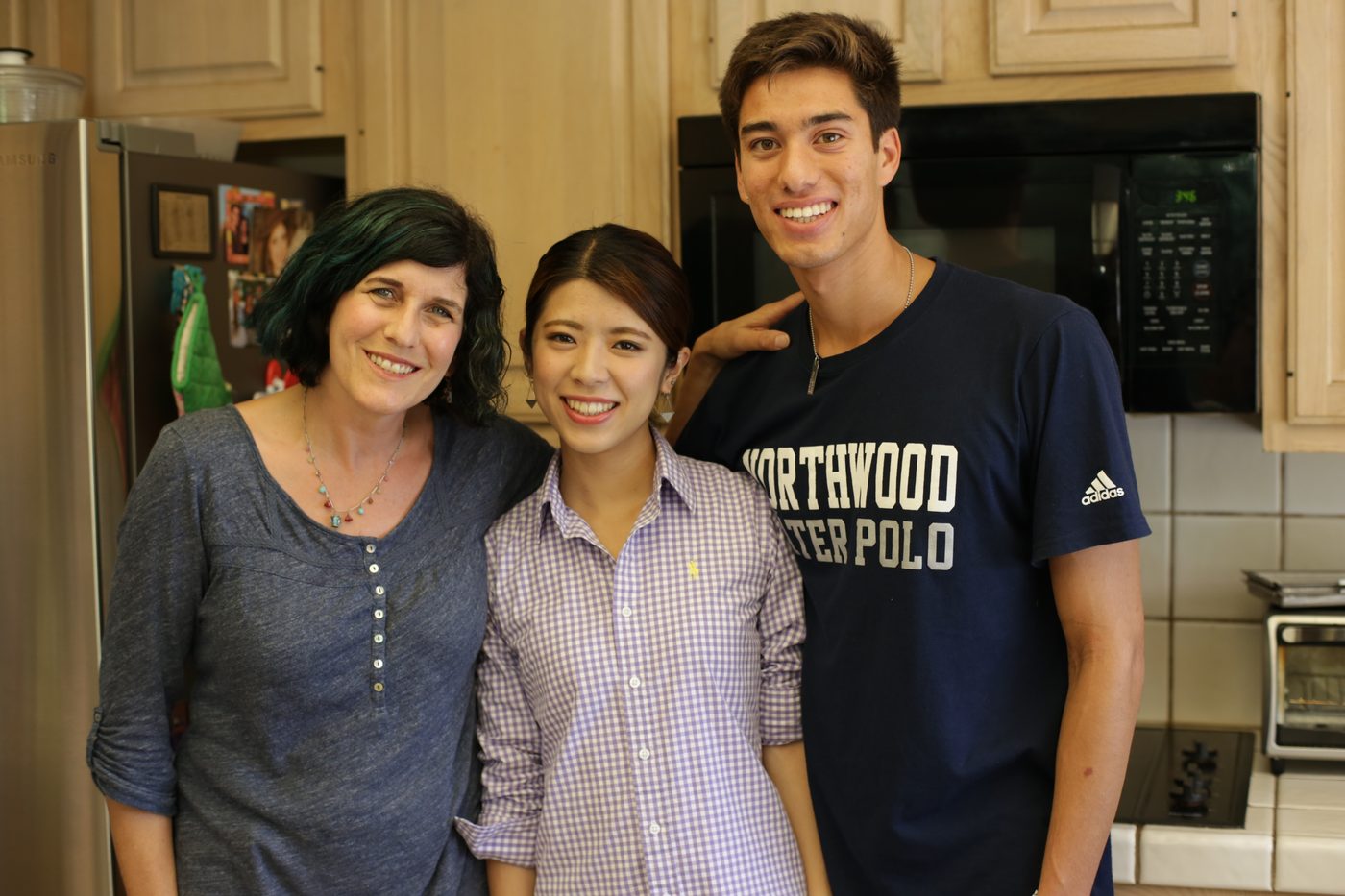 Host family welcoming student at home